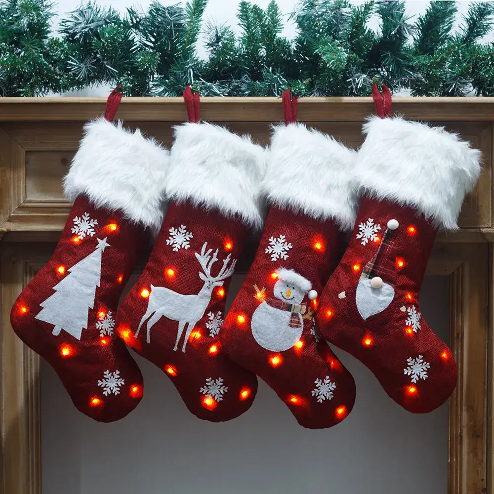 Lot De 4 Crochets Doubles Réglables Pour Chaussettes De Noël - Fixation Cheminée, Manteau, Guirlandes Sans Perçage