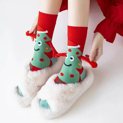 Détail des aimants intégrés dans les chaussettes de Noël magnétique